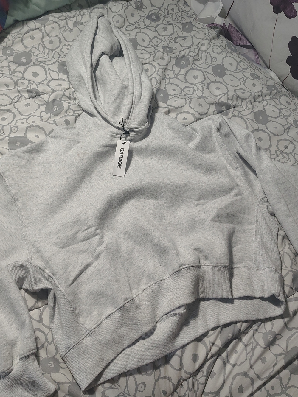 Garage Light Heather Gray Cropped Hoodie - Picture 2 of 3
